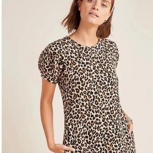 Velvet by Spencer & Graham Jolene Animal Print Puff Sleeve Mini Dress Size M